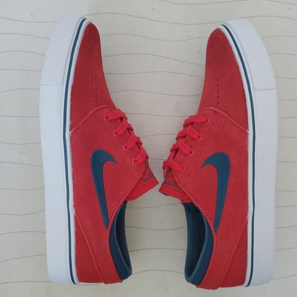 NIKE Mens SB Dunk Zoom Air 2016 Stefan Janoski Red Suede Shoes 333824-613 Sz 5 - Picture 9 of 13